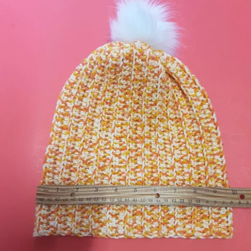 Handmade Crochet Winter Pom-Pom Beanie New - Picture 8 of 8